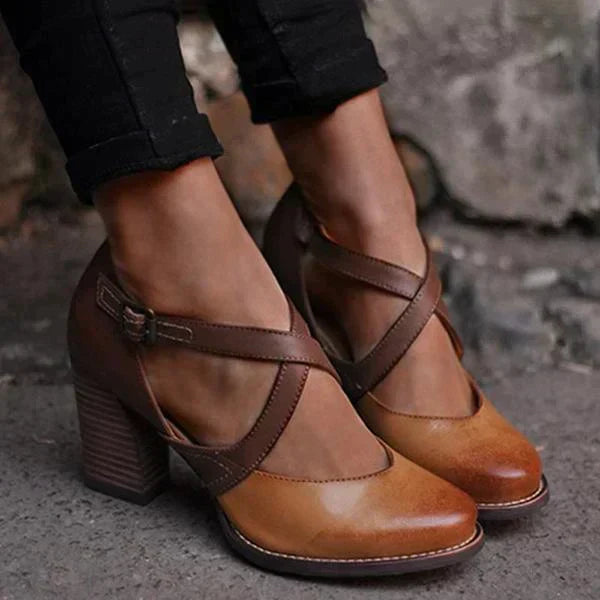 Kimya – Elegante Lederen Clogs met Hak