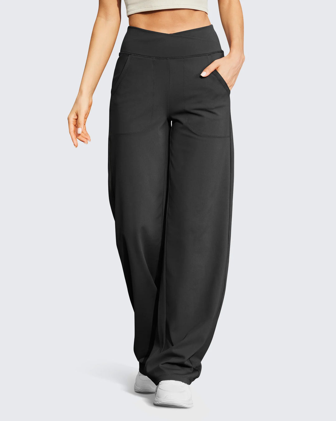 Elegante Losvallende Hoge Taille Broek | Wide Leg Fit