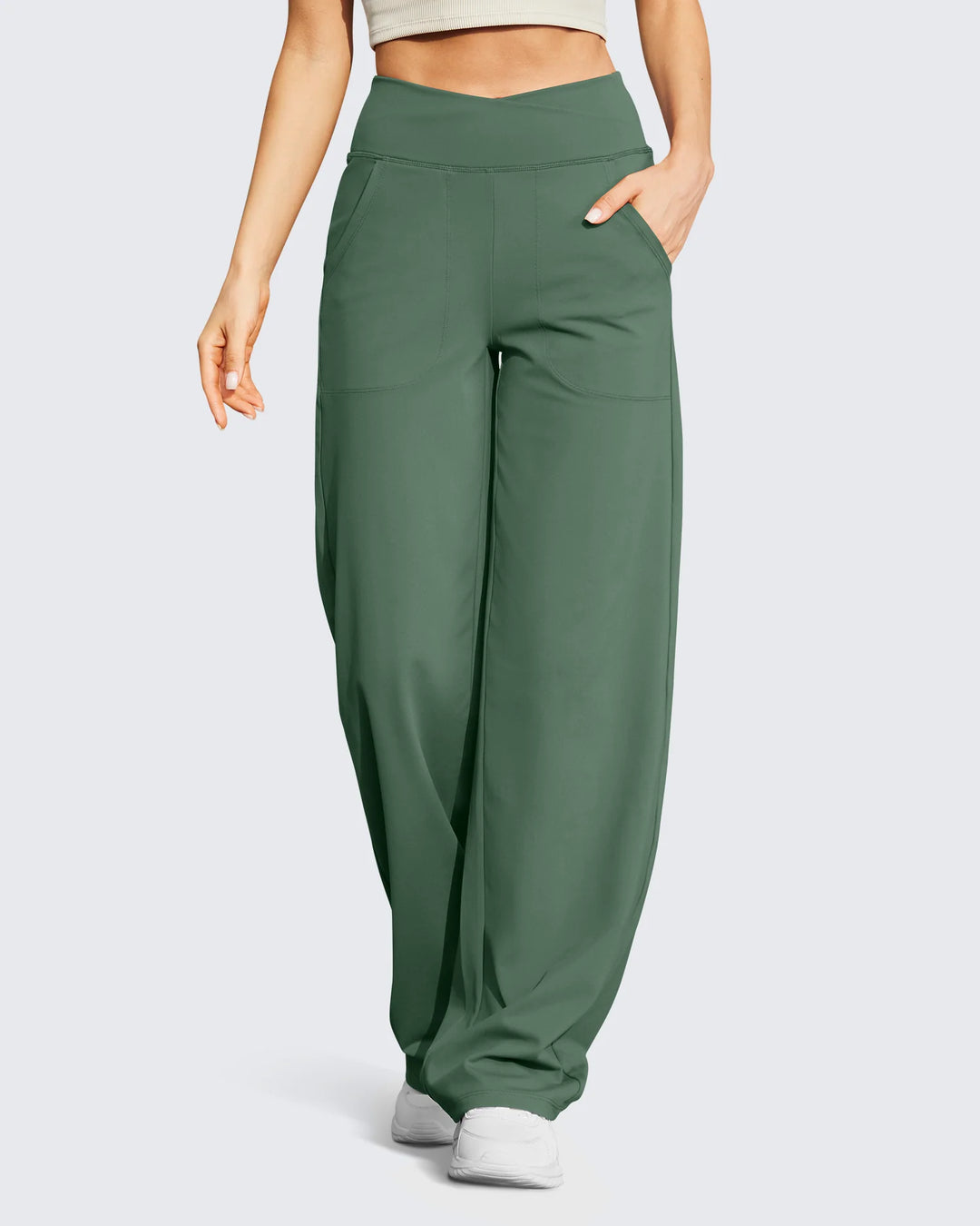 Elegante Losvallende Hoge Taille Broek | Wide Leg Fit