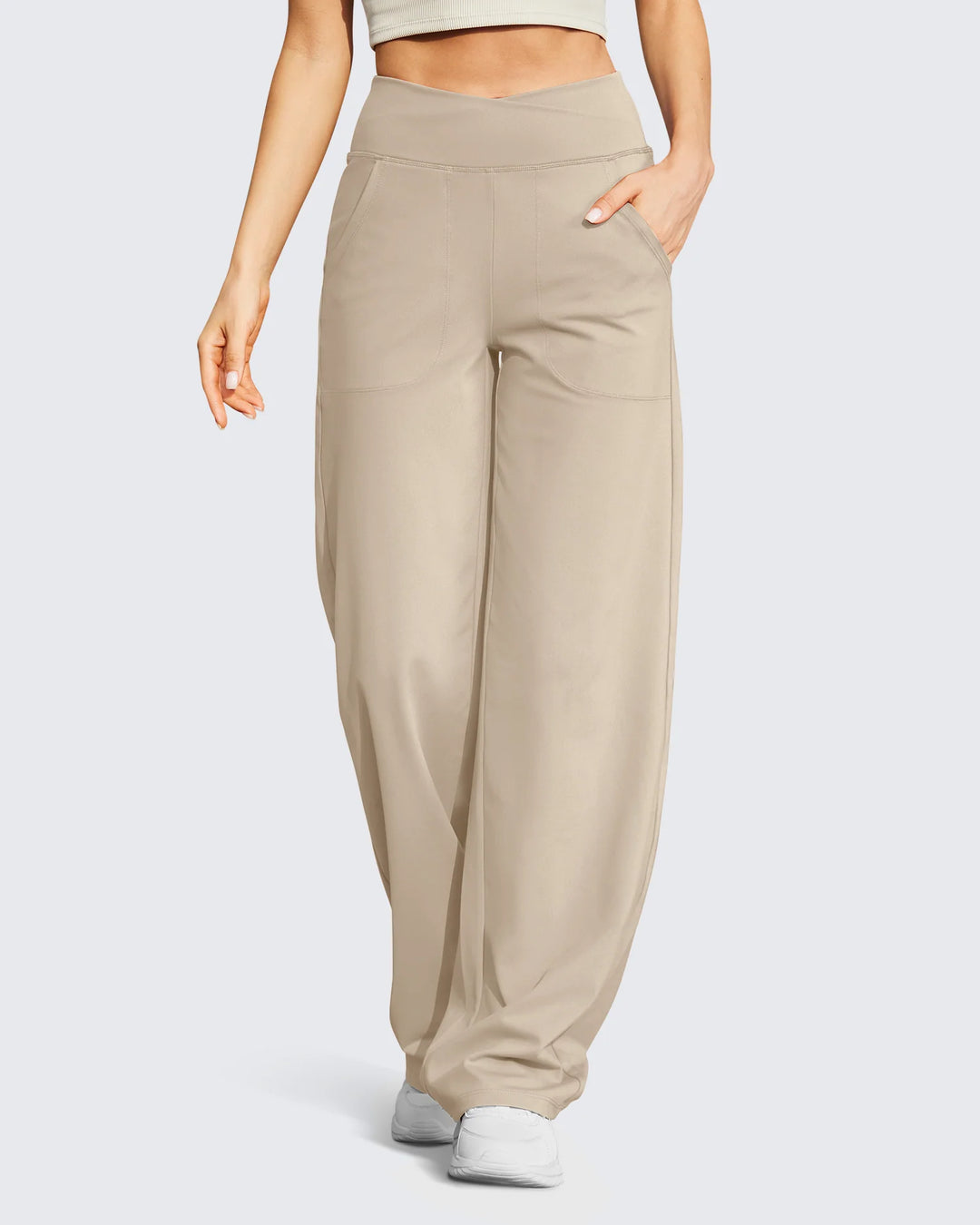 Elegante Losvallende Hoge Taille Broek | Wide Leg Fit