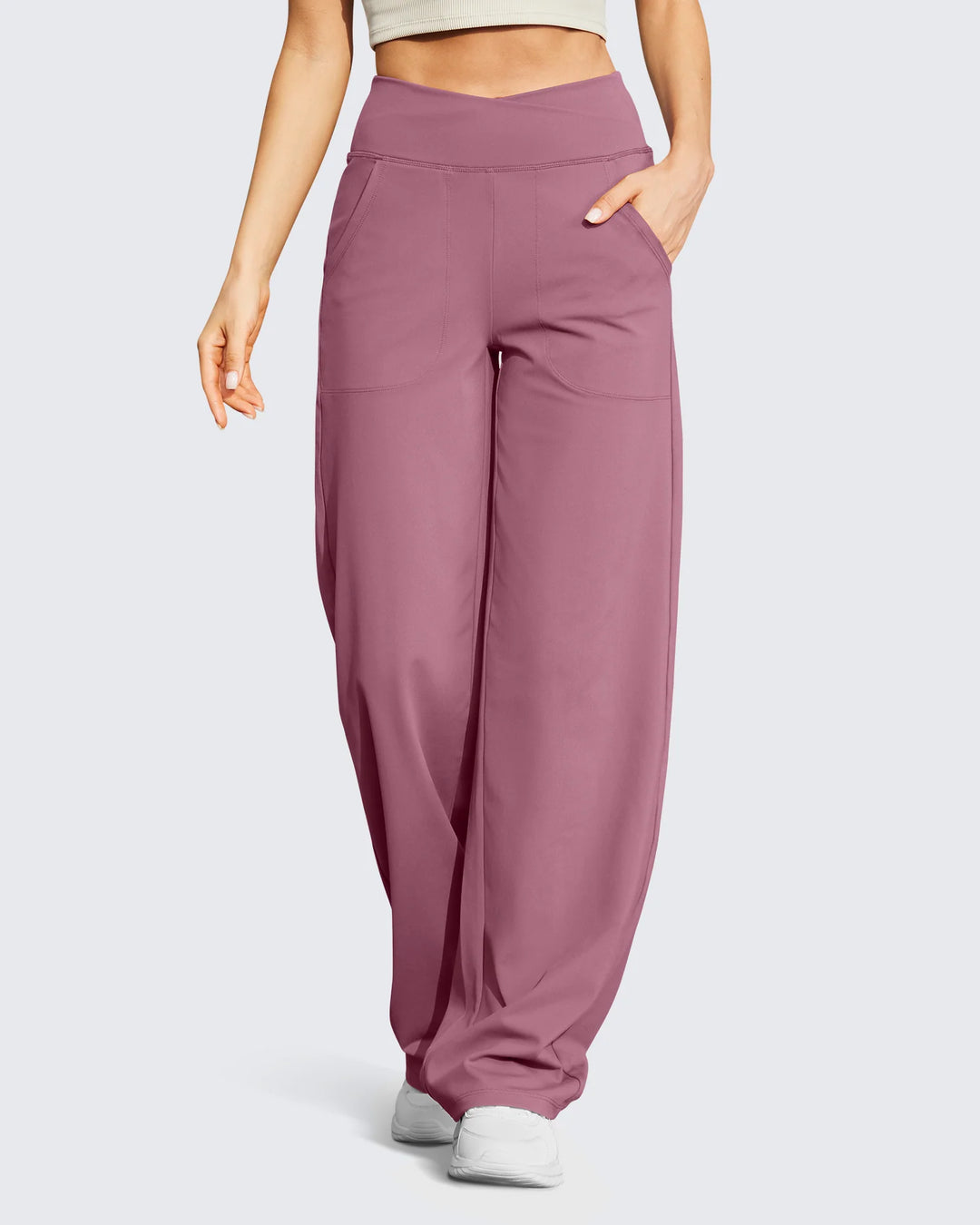 Elegante Losvallende Hoge Taille Broek | Wide Leg Fit