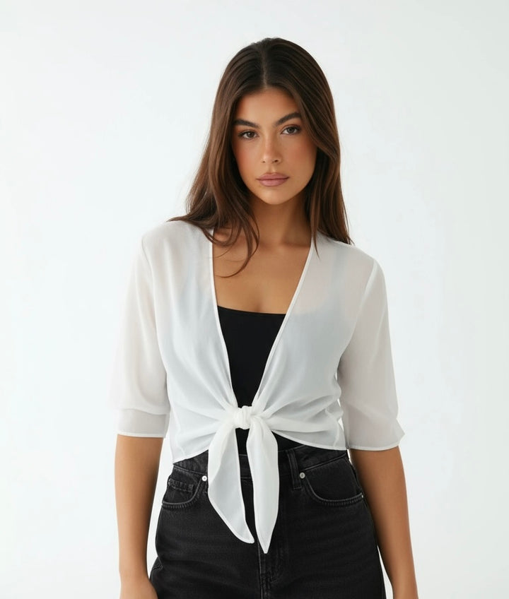 Katie – Luchtige Blouse met Open Voorzijde