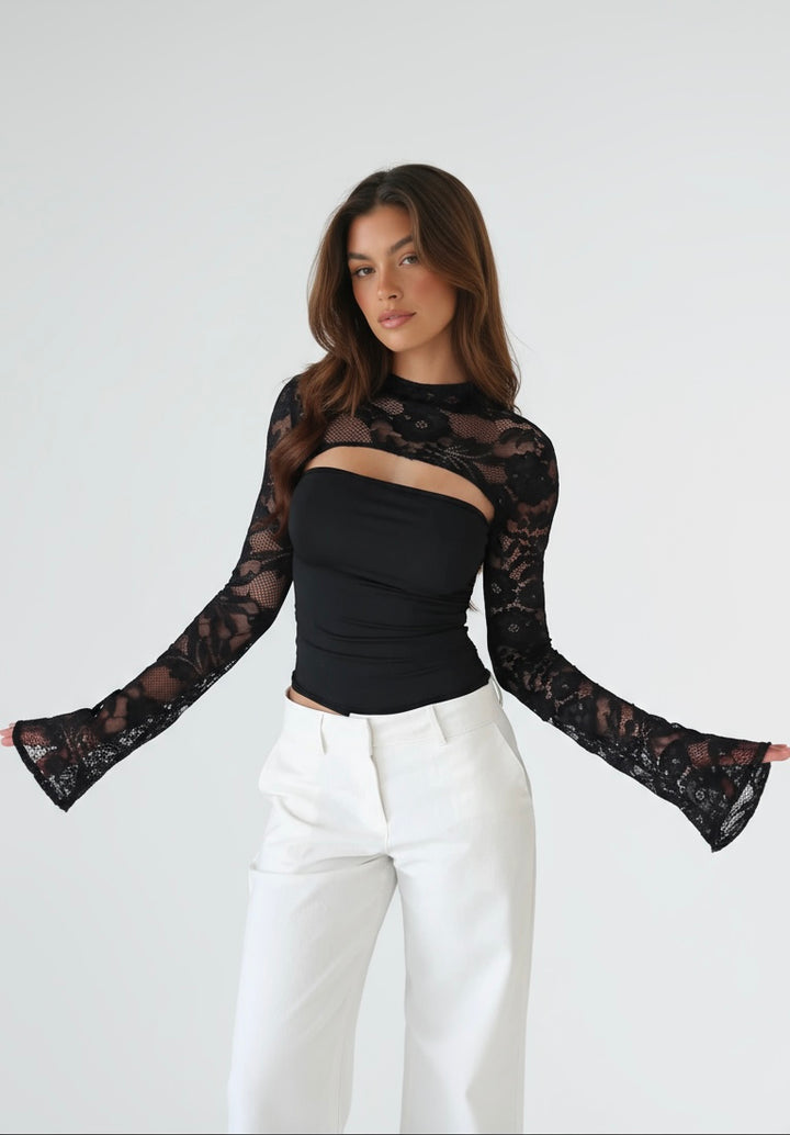 Livia - Zwarte Kant Top