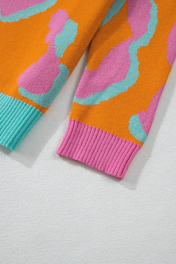 Elouise - Oranje Leopard Pullover