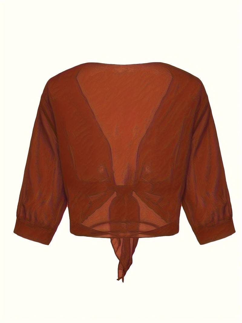 Katie – Luchtige Blouse met Open Voorzijde
