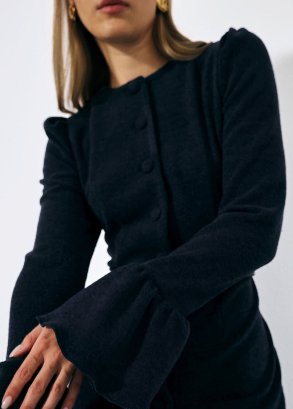 Mercier Peplum Jurk | Navy