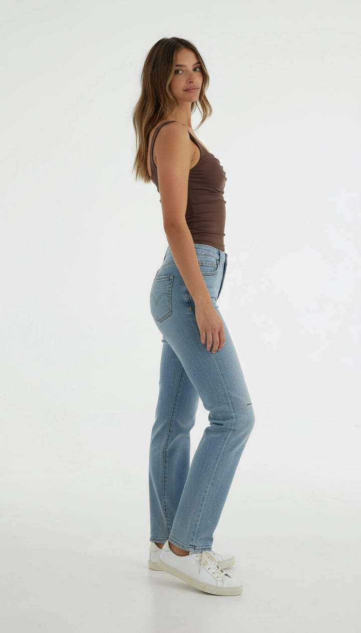 Gersha - Bruine Gerimpelde Top