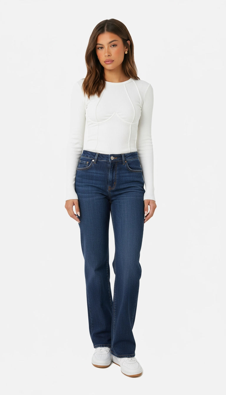 Giulia - Ribbed Dames Top