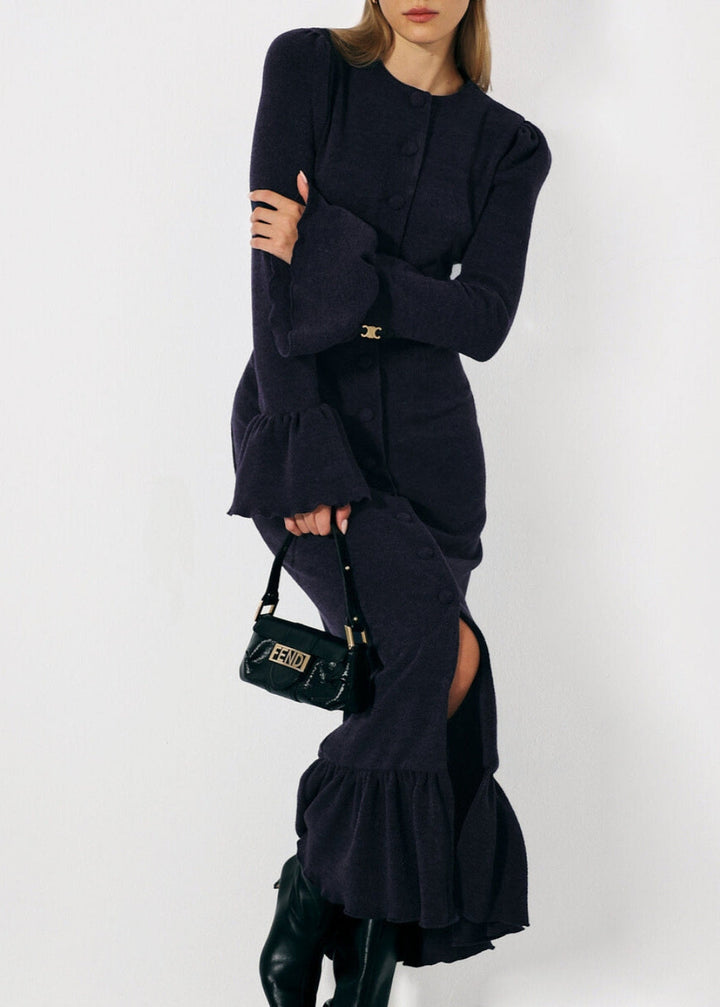 Mercier Peplum Jurk | Navy