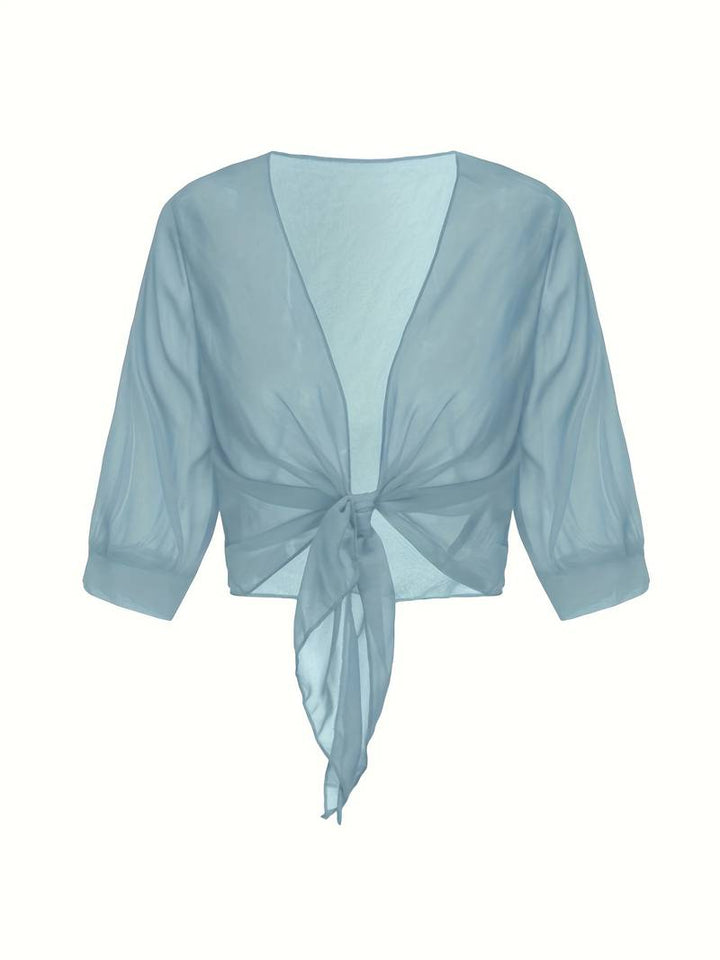 Katie – Luchtige Blouse met Open Voorzijde
