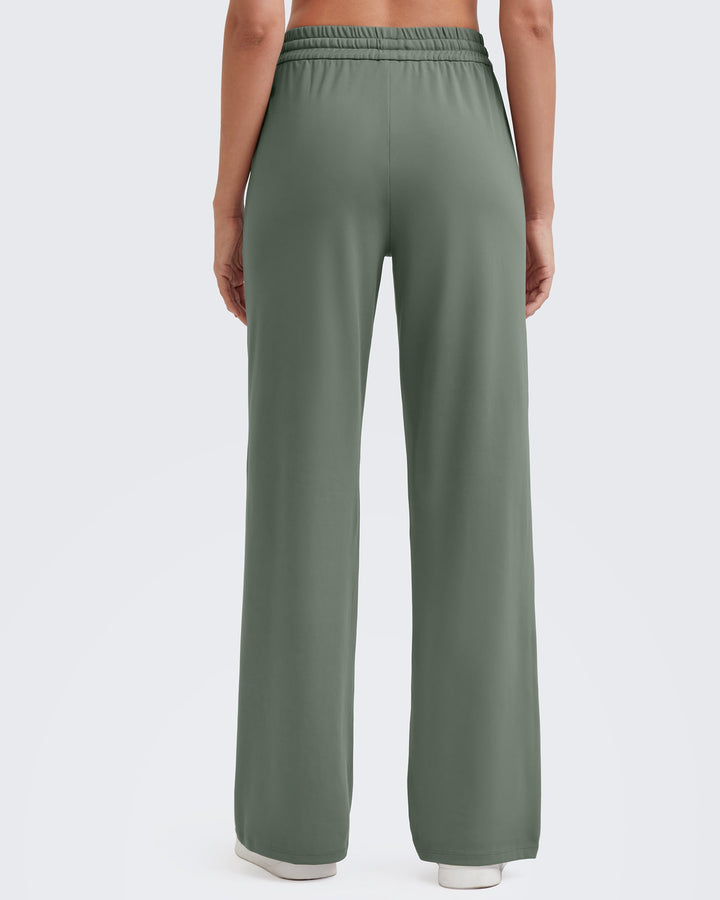 Loose Front Pleats Drawstring Casual Pants