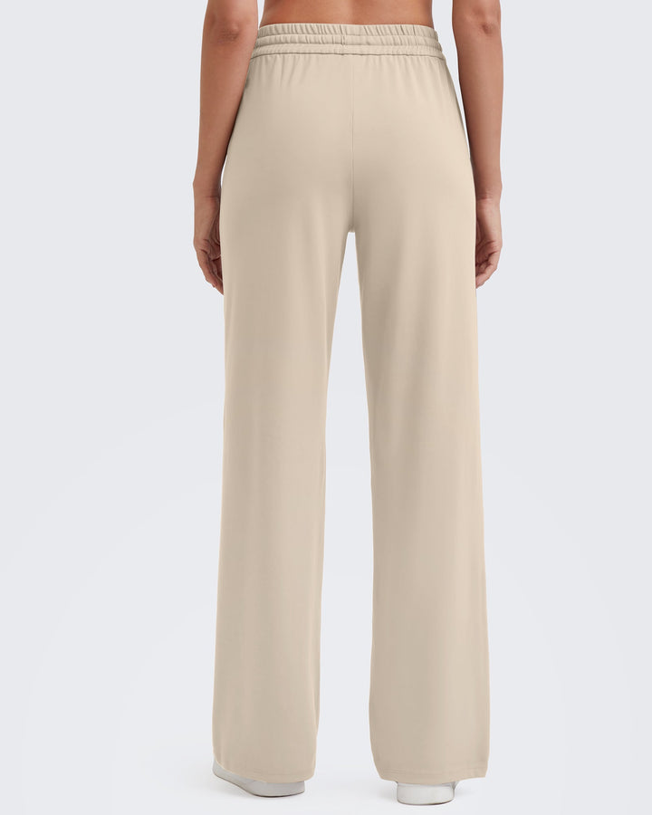 Loose Front Pleats Drawstring Casual Pants