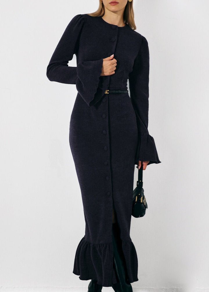 Mercier Peplum Jurk | Navy