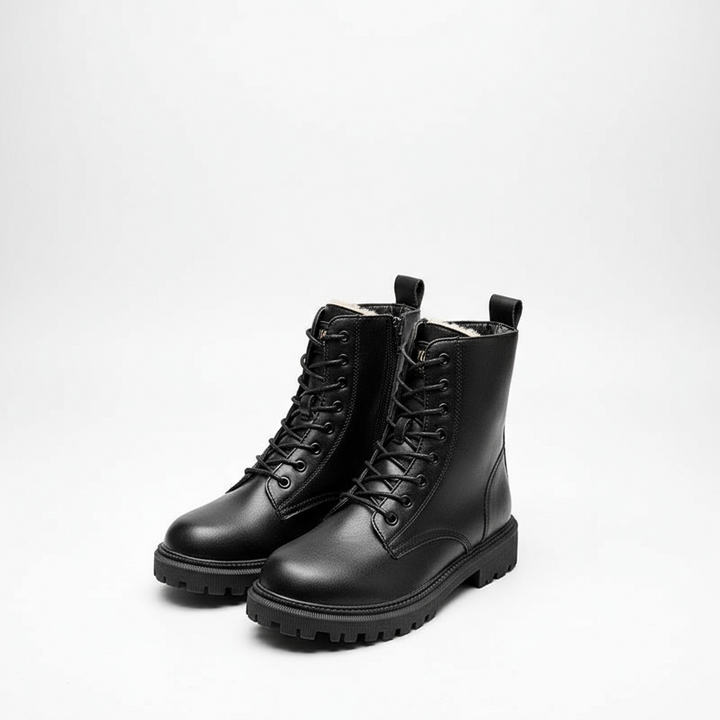 Jasmijn - Elegante Zwarte Leren Winterlaarzen