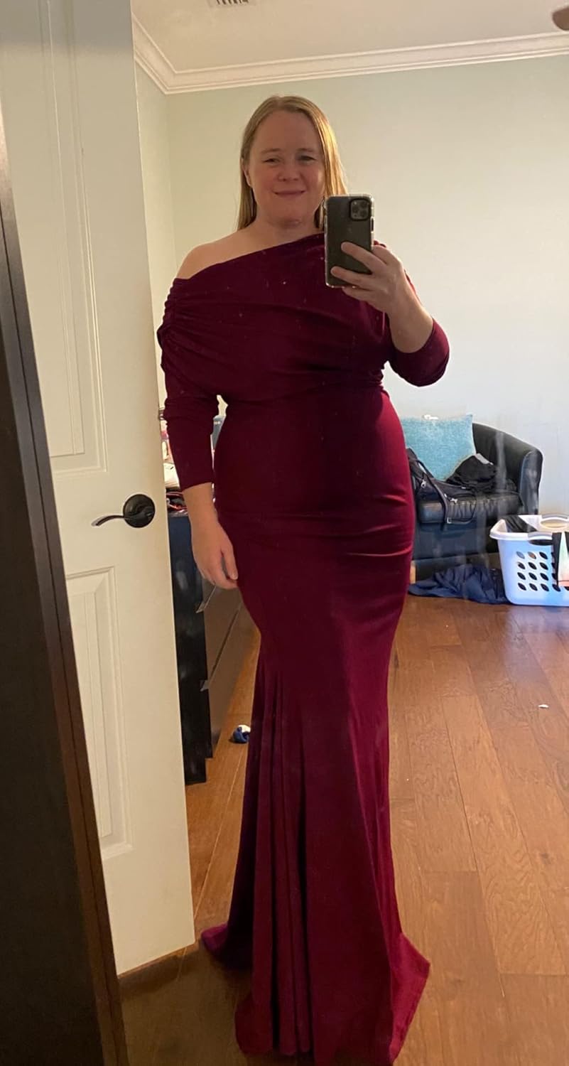 Formal Dresses for Women Elegant Off Shoulder Evening Party Gowns Sexy Bodycon Ruched Prom Wedding Guest Dress