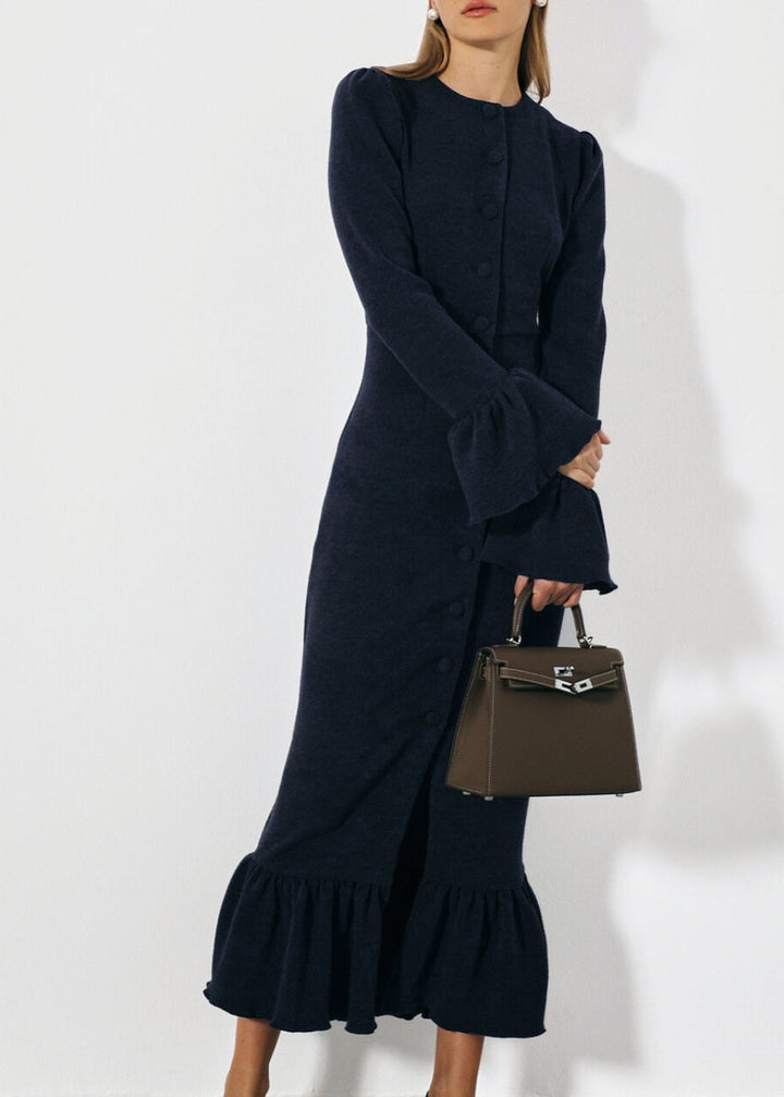 Mercier Peplum Jurk | Navy