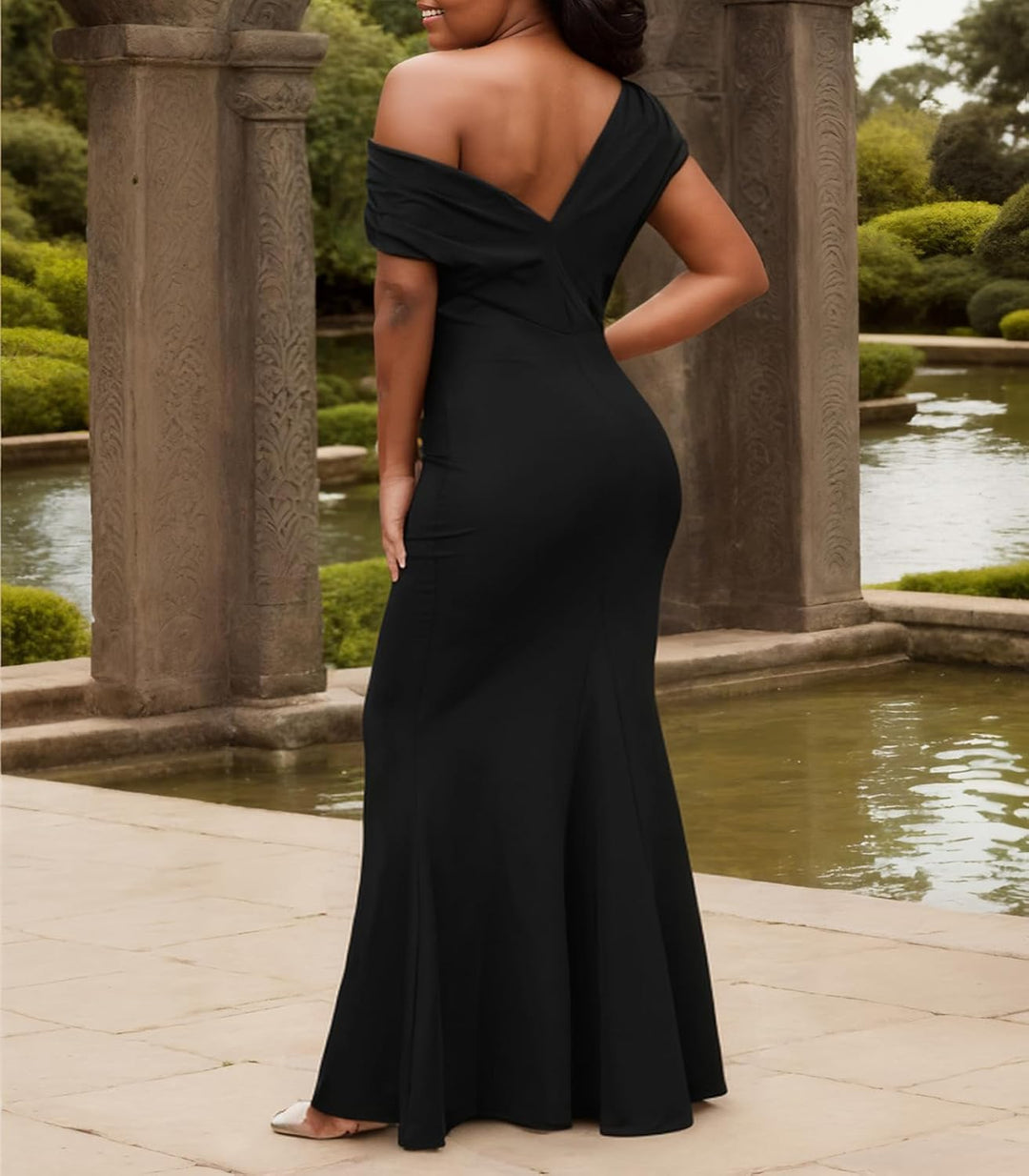 Formal Dresses for Women Elegant Off Shoulder Evening Party Gowns Sexy Bodycon Ruched Prom Wedding Guest Dress