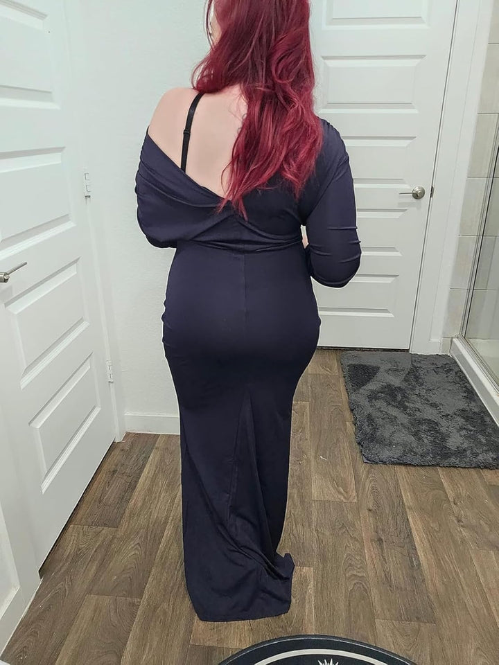 Formal Dresses for Women Elegant Off Shoulder Evening Party Gowns Sexy Bodycon Ruched Prom Wedding Guest Dress