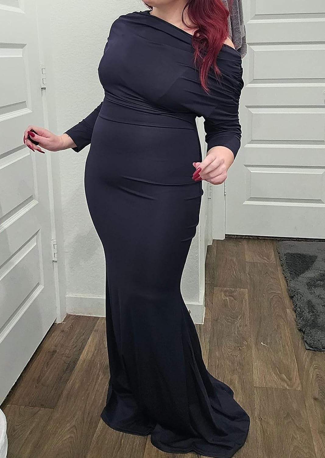 Formal Dresses for Women Elegant Off Shoulder Evening Party Gowns Sexy Bodycon Ruched Prom Wedding Guest Dress