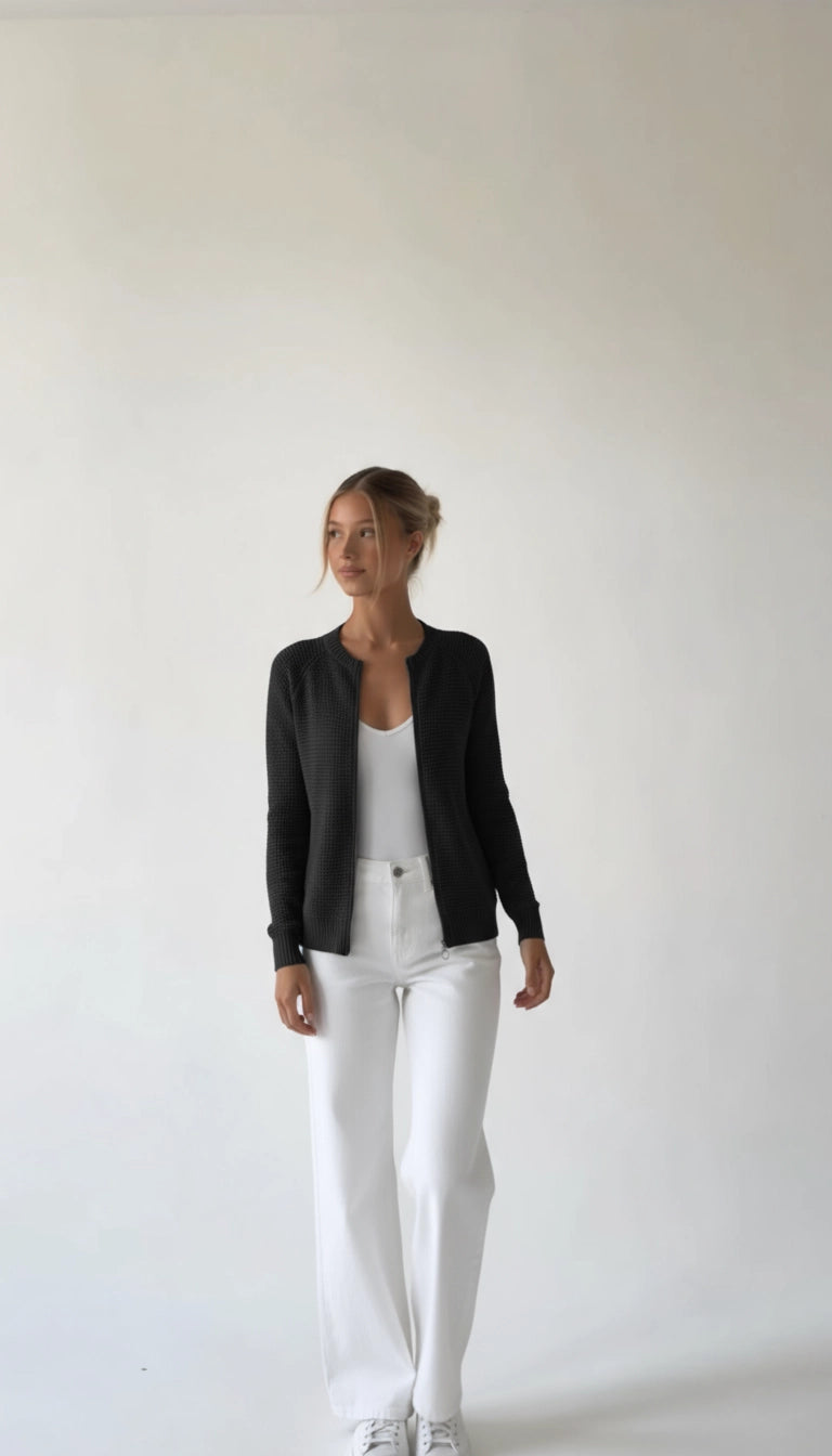 Lotte - Stijlvol Gebreid Vest met Rits