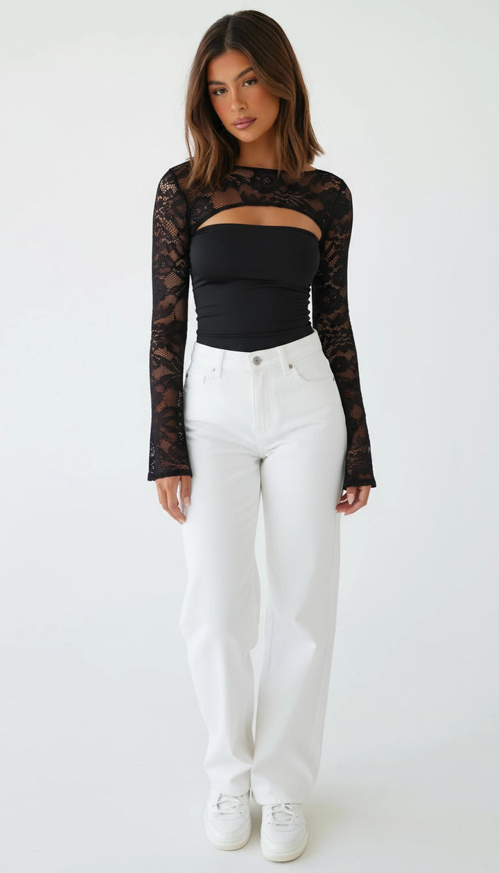 Livia - Zwarte Kant Top