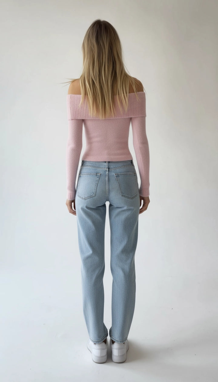 Elena - Off-Shoulder Gebreide Sweater