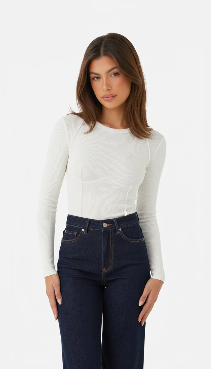 Giulia - Ribbed Dames Top