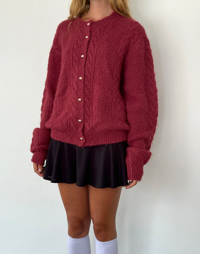Giselotte - Warme Gebreide Cardigan met Parelknopen