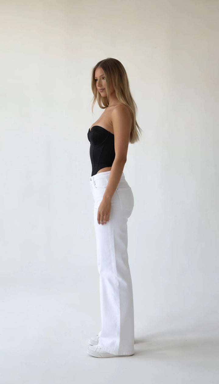 Grazella - Luxe Strapless Satijnlook Corset Top