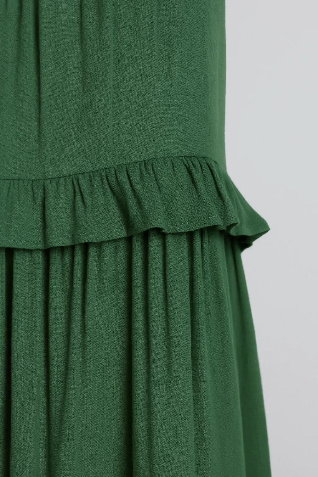 Lange jurk met ruches | Wijde pasvorm | Lichte stof