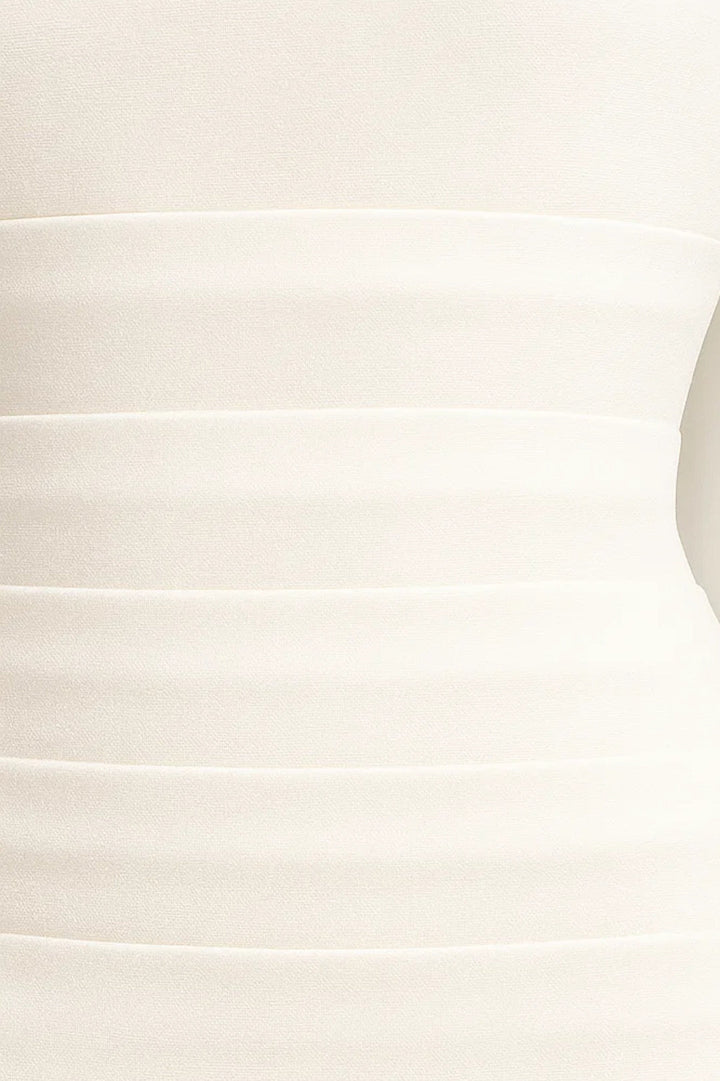 Lange jurk met chiffon sjaal | Strapless | Aansluitende pasvorm