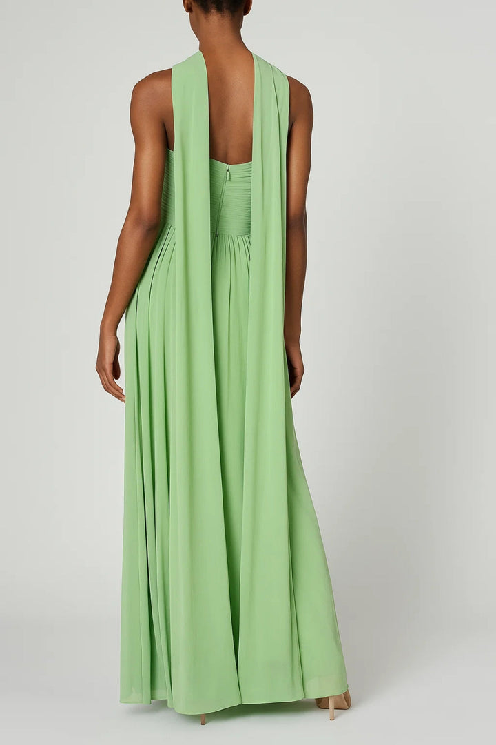 Lange galajurk met sjaal | Strapless | Elegante, vloeiende rok