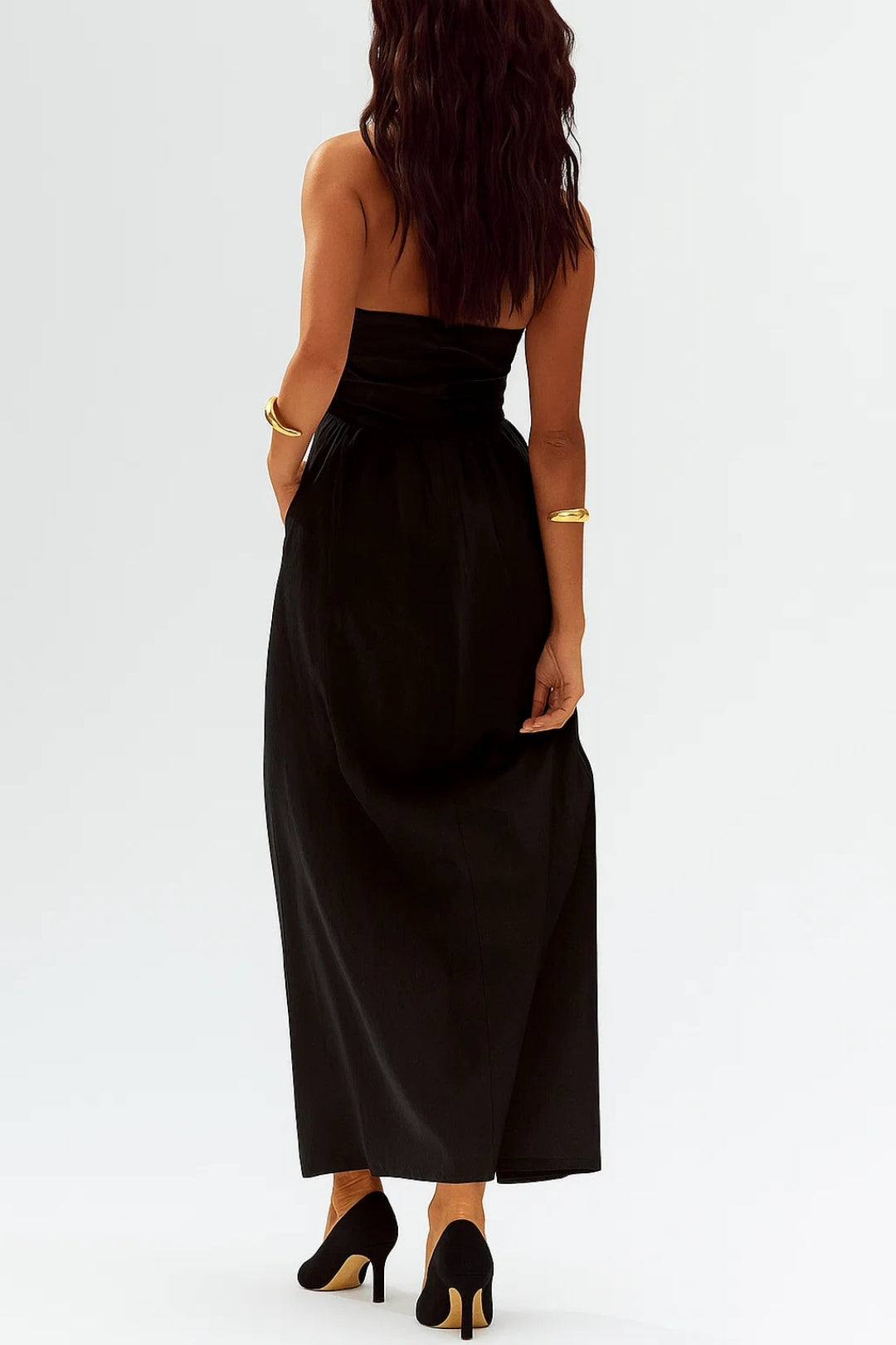 Lange elegante jurk met halterhals