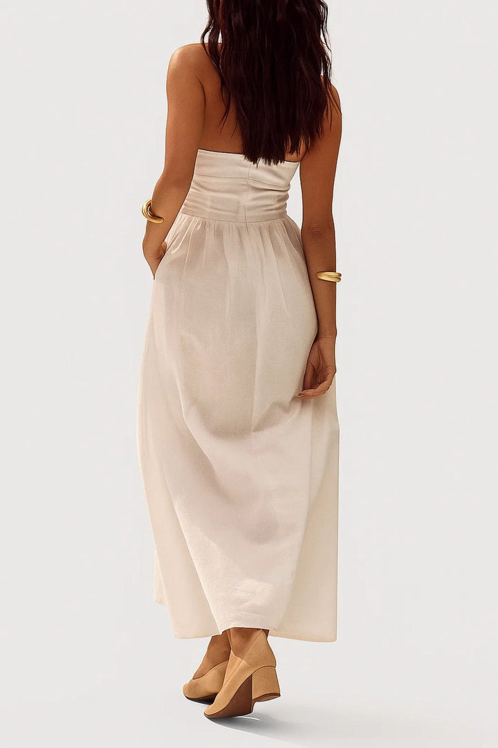 Lange elegante jurk met halterhals