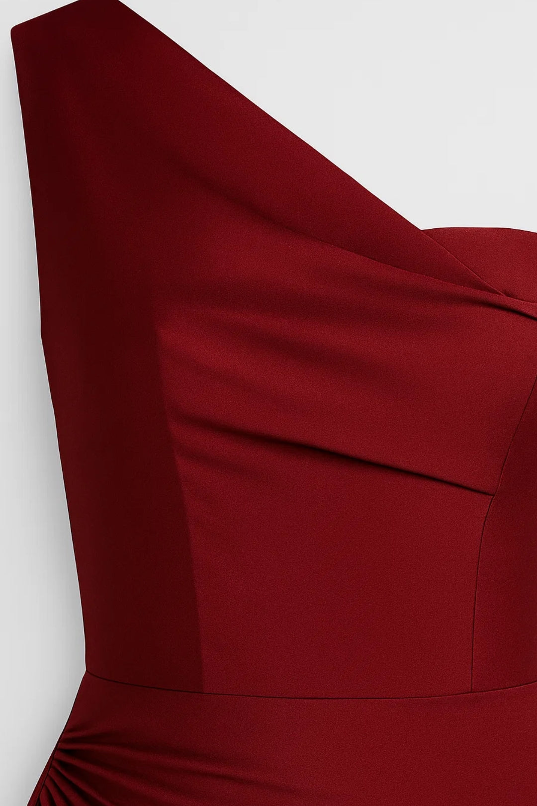 Lange one-shoulder jurk | Elegante drapering | Split aan de zijkant