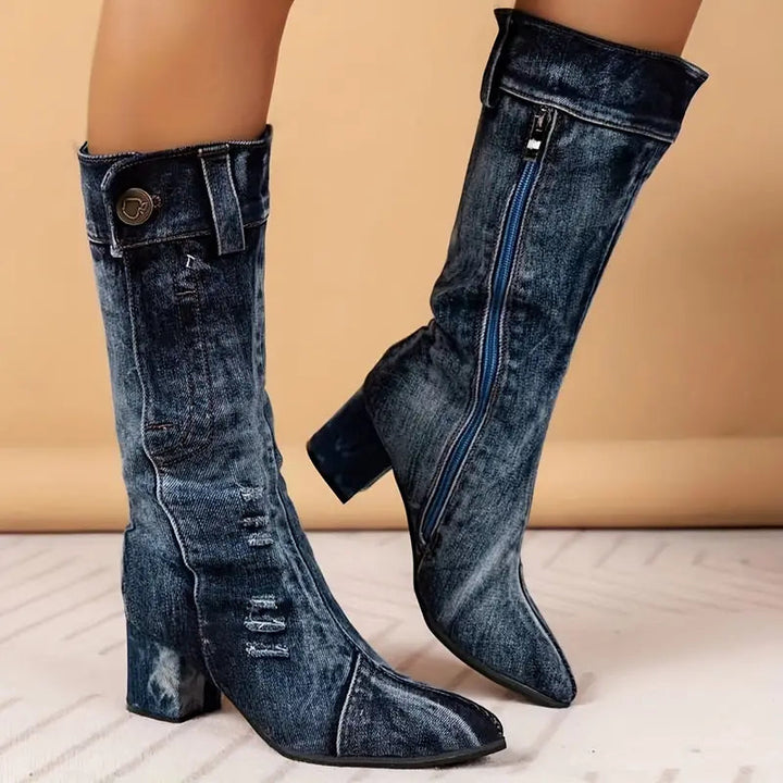 Daisy - Denim Statement Boots