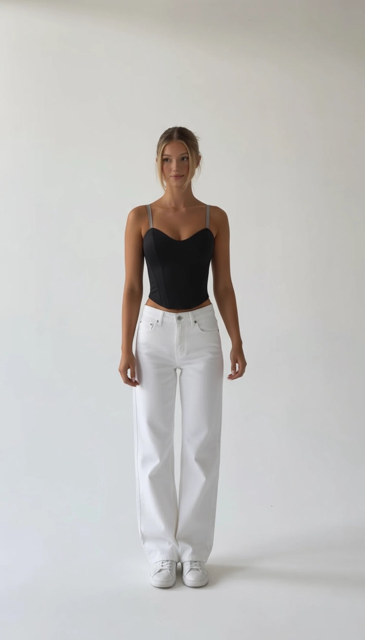 Grazella - Luxe Strapless Satijnlook Corset Top