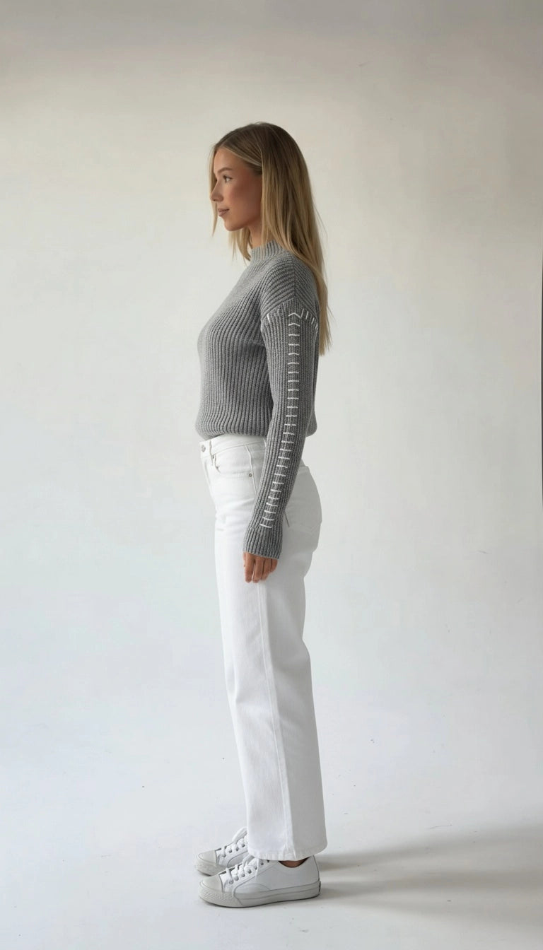 Irene - Pullover met Contraststiksels