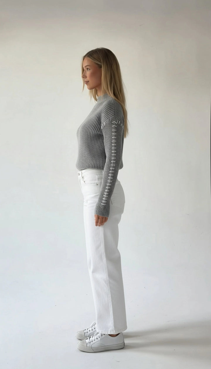 Irene - Pullover met Contraststiksels