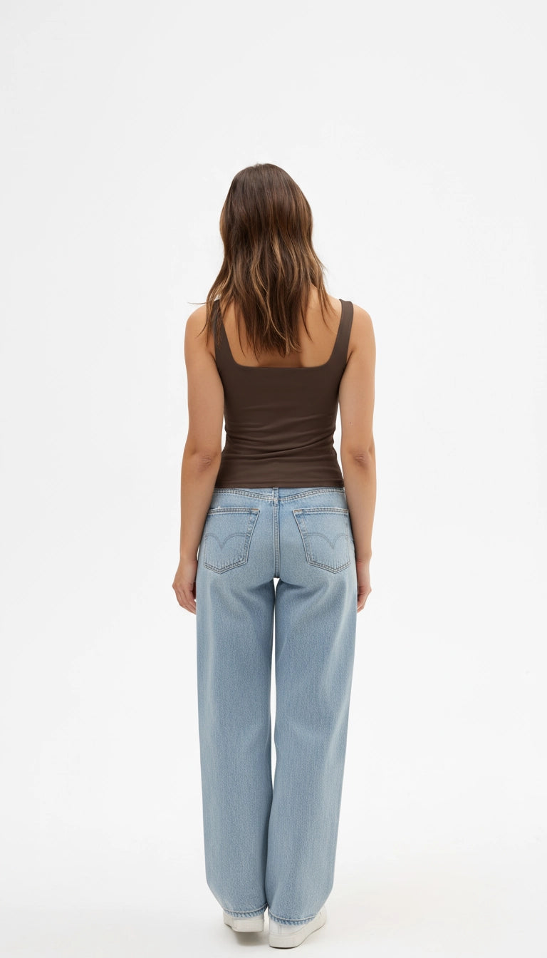 Gersha - Bruine Gerimpelde Top