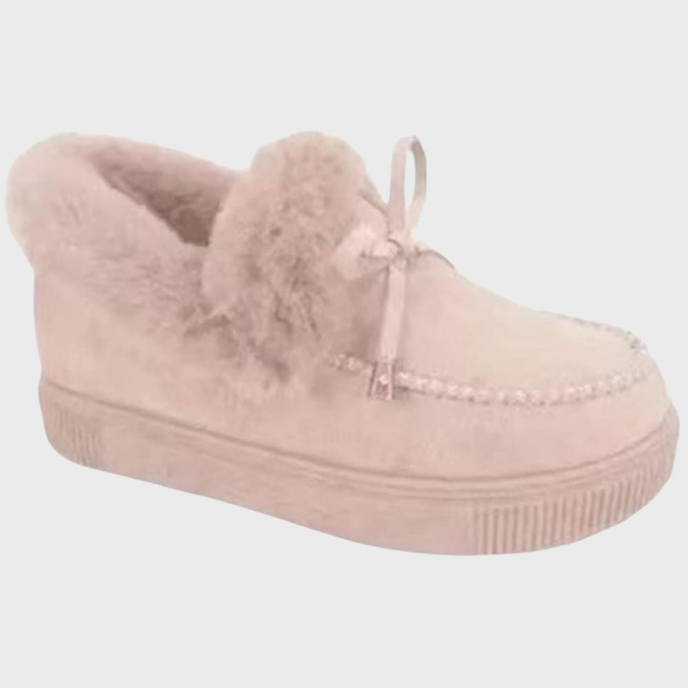 Damespantoffels met voering en strikdetail