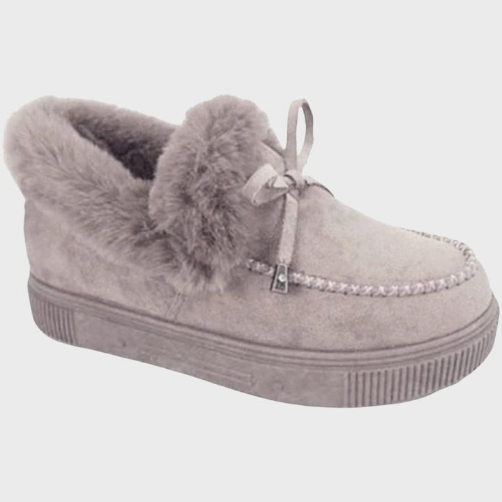 Damespantoffels met voering en strikdetail