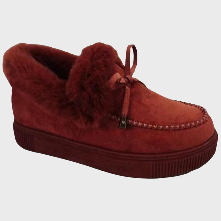 Damespantoffels met voering en strikdetail