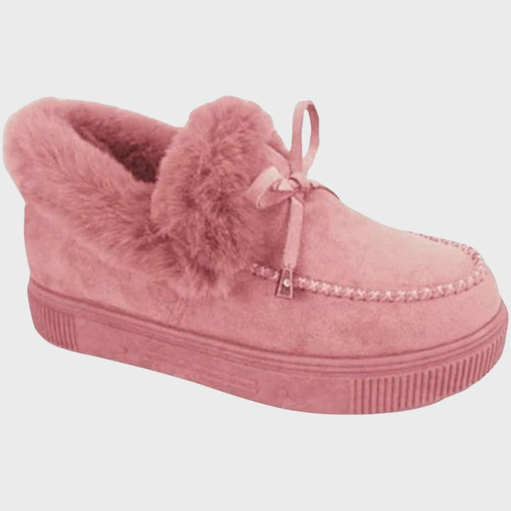 Damespantoffels met voering en strikdetail