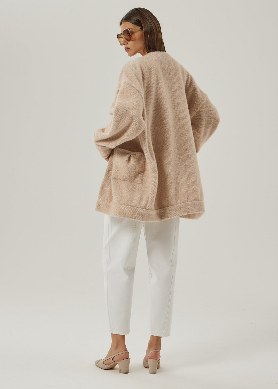 Corrine Cardigan Coat met Parelknopen | Blush