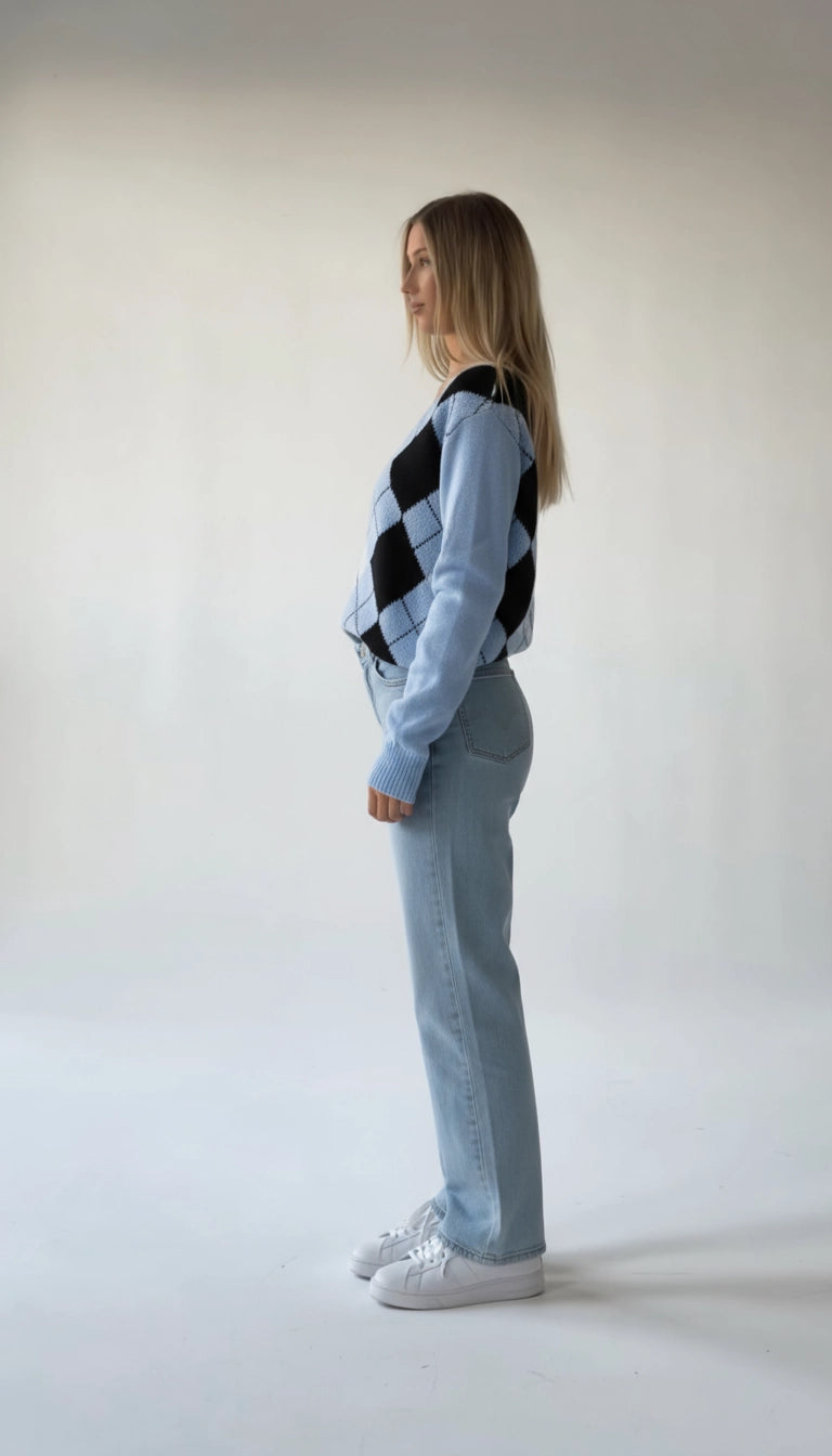 Lieve - Trendy V-Hals Gebreide Trui