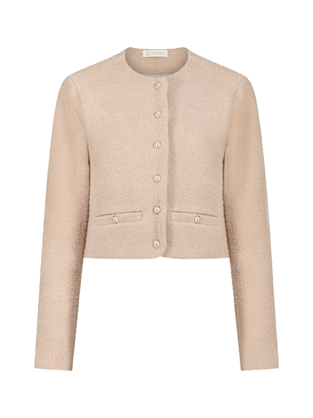 Eyla Cardigan/Jasje met Parelknopen | Powder Blush