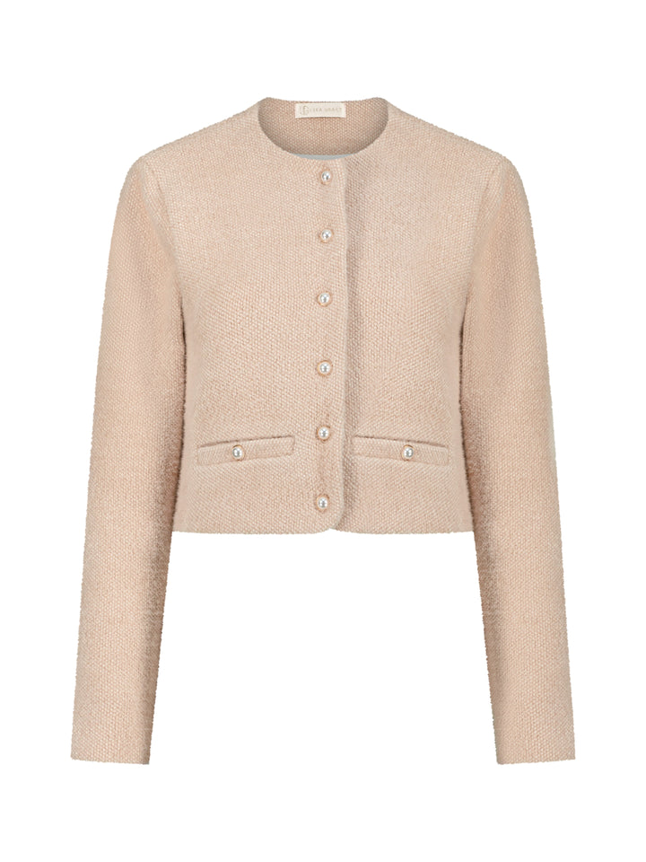 Eyla Cardigan/Jasje met Parelknopen | Powder Blush