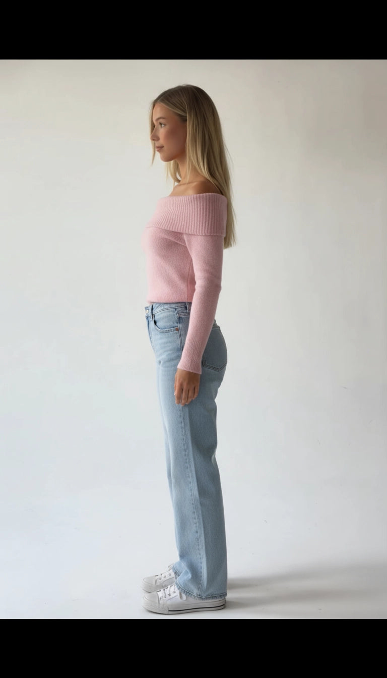 Elena - Off-Shoulder Gebreide Sweater