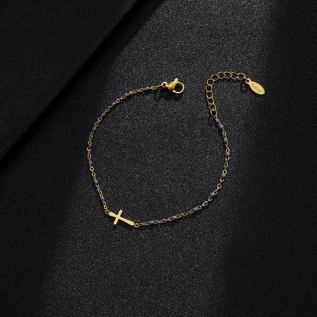 Jytte - Goudkleurige Kruis Armband